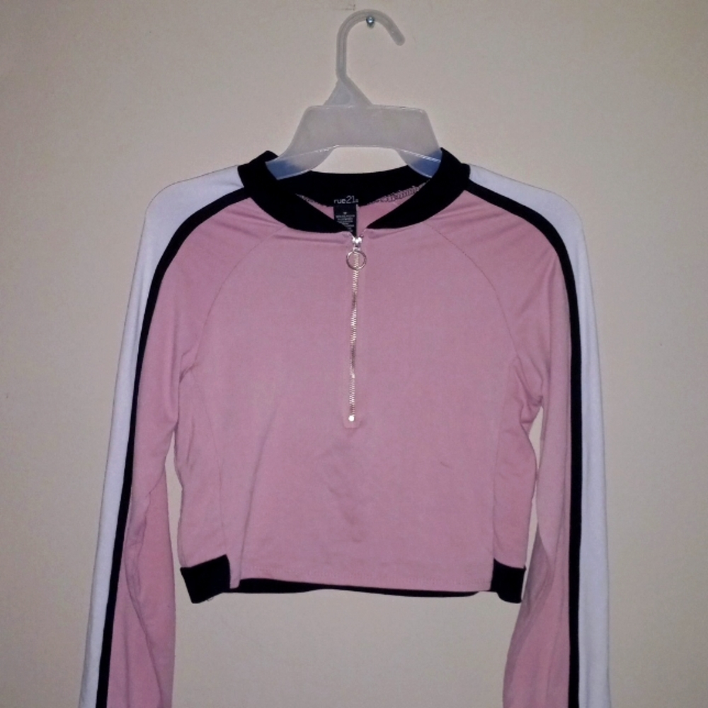 A long-sleeved, crop-top.